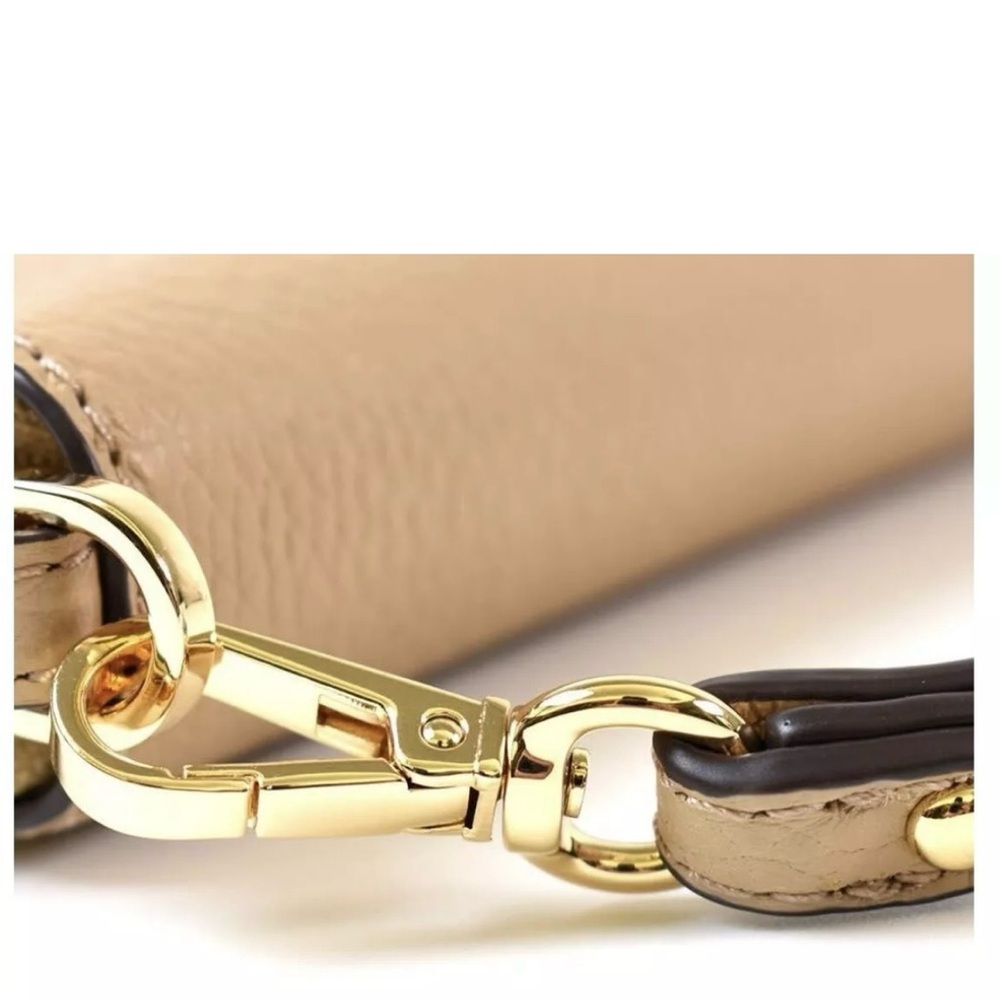 Michael Kors Jet Set Continental Large Wristlet Pebbled Leather Camel - Picture 4 of 8